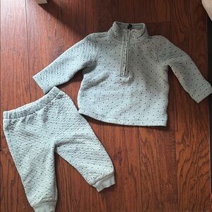 Cozy Gray/Green Quilted Toddler Set